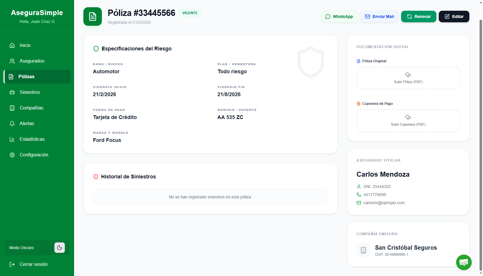 Detalle de Póliza AseguraSimple